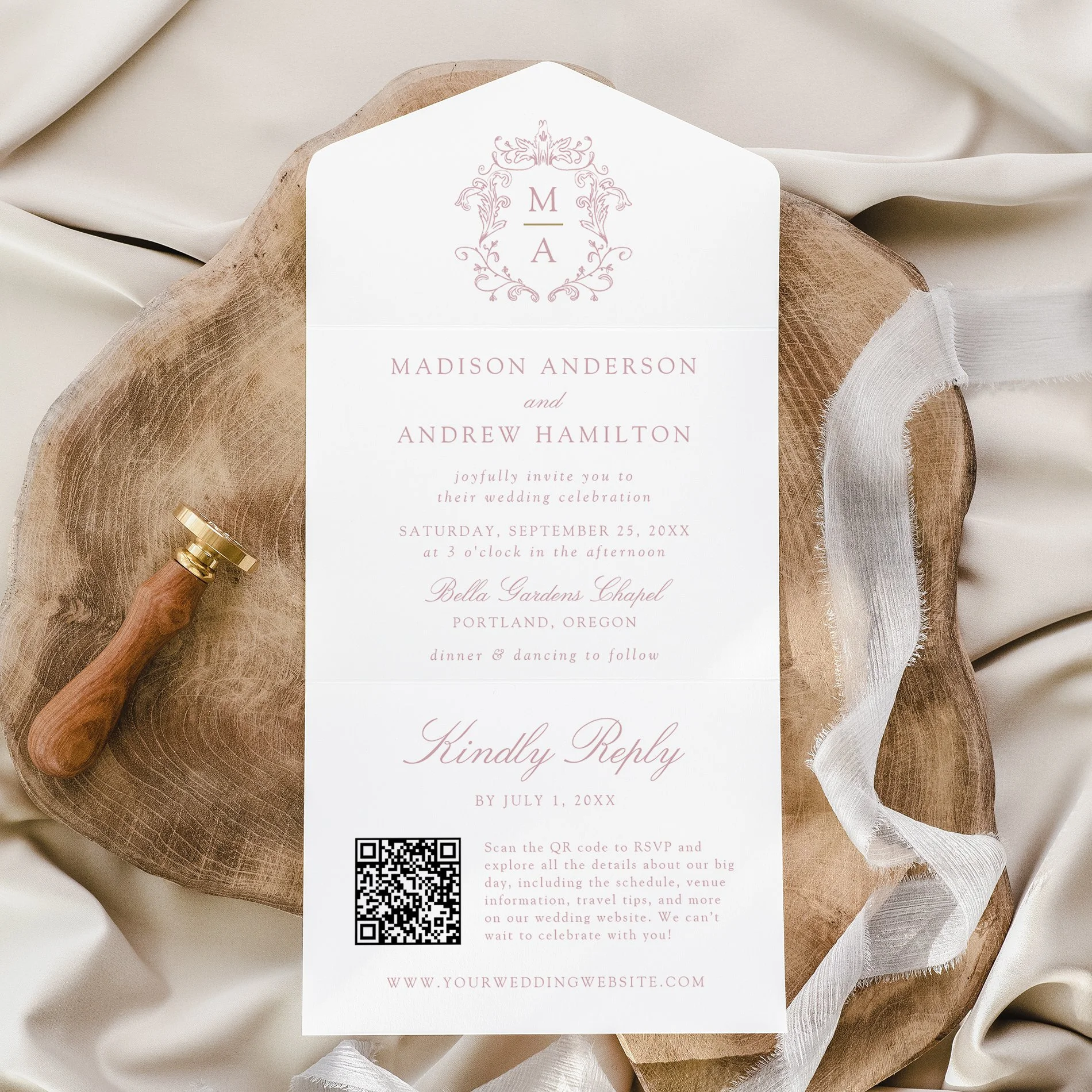 late-bloom-paperie_cover-photos_weddings_Elegant-Chinoiserie-Crest_monogram-invitation_all-in-one-invitation_1_qr-code-rsvp_rose-pink.jpg
