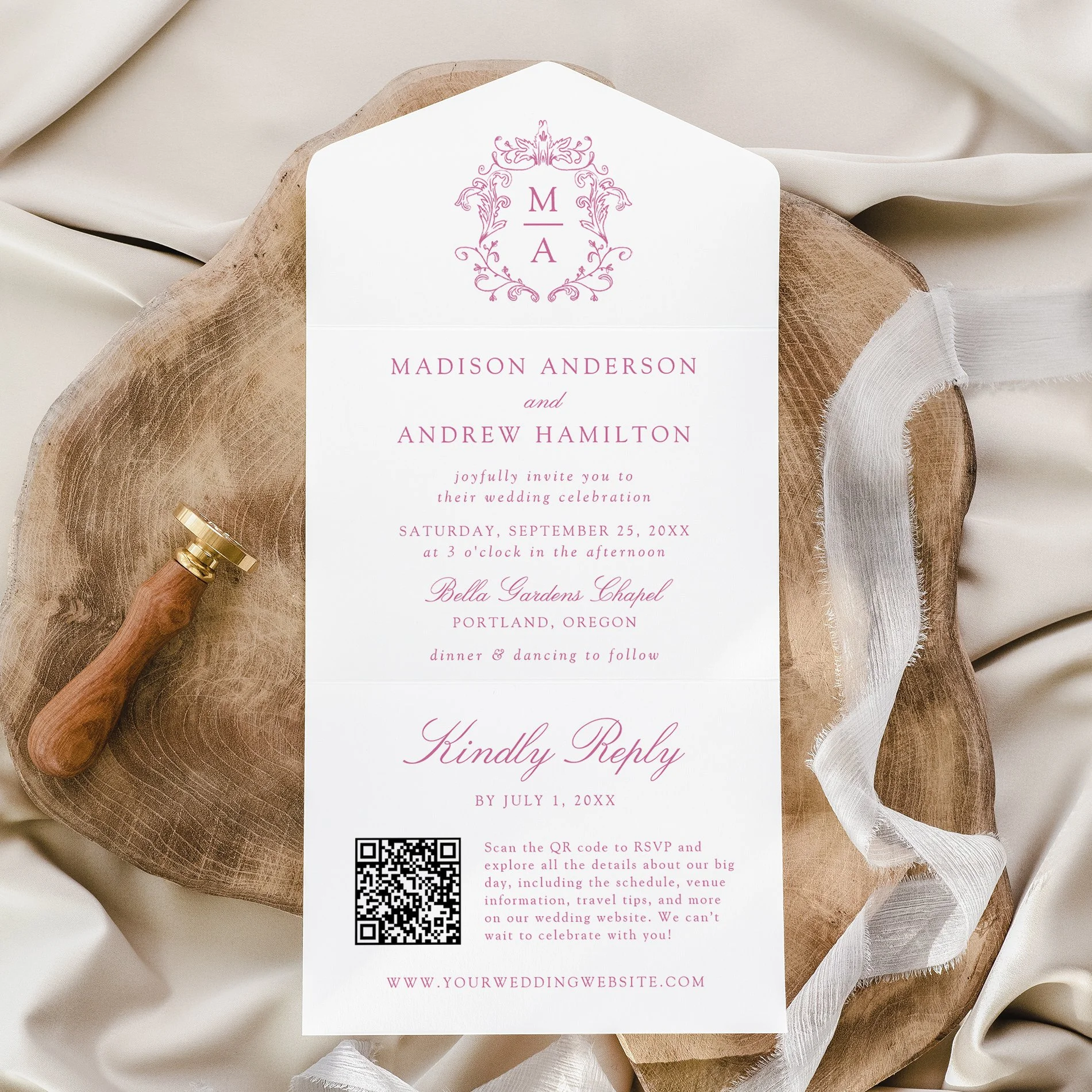 late-bloom-paperie_cover-photos_weddings_Elegant-Chinoiserie-Crest_monogram-invitation_all-in-one-invitation_1_qr-code-rsvp_pink.jpg