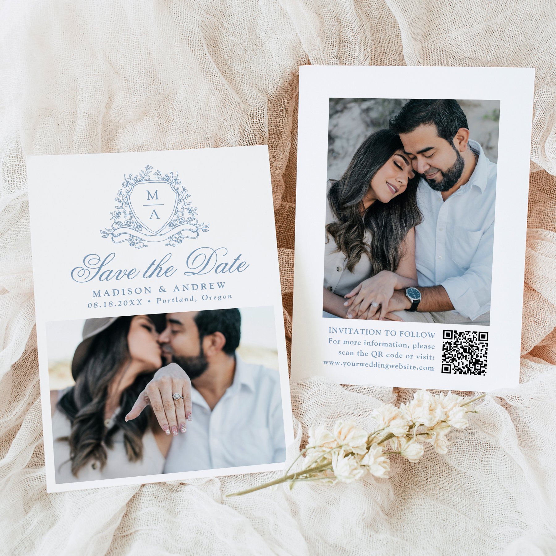 late-bloom-paperie_cover-photos_weddings_elegant-floral-crest-monogram-wedding-save-the-date_front-and-back_2-photos_blue.jpg