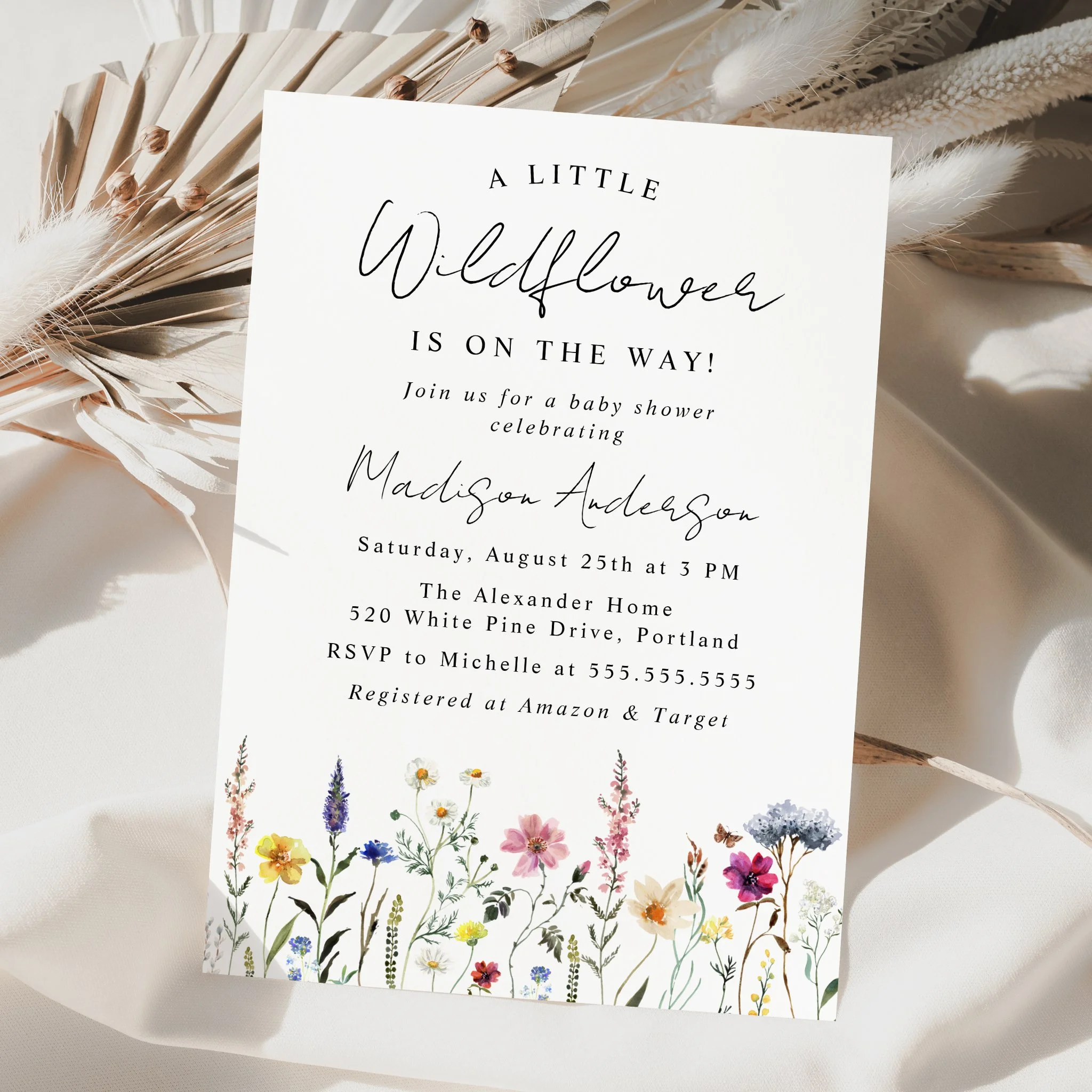 late-bloom-paperie_cover-photos_baby-showers_elegant-wildflower-meadow_baby-shower-invitation_a-little-wildflower-is-on-the-way_white.jpg