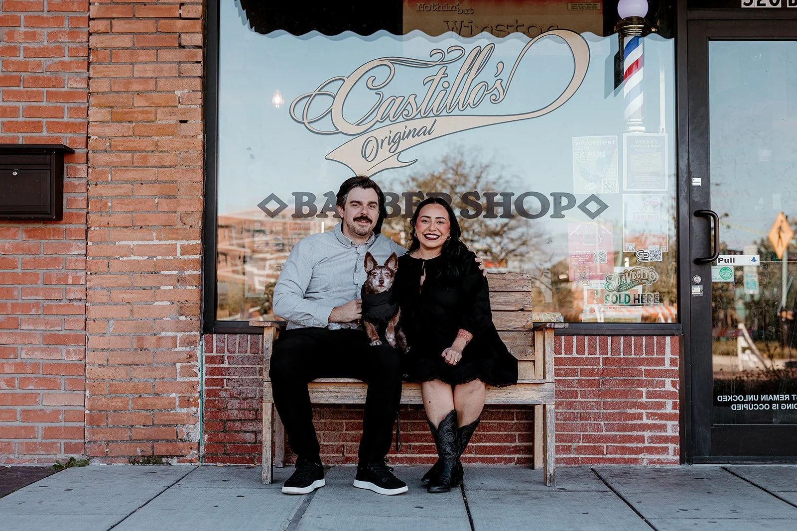 Couples Session with Their Pup | Downtown Garland, TX Photographer