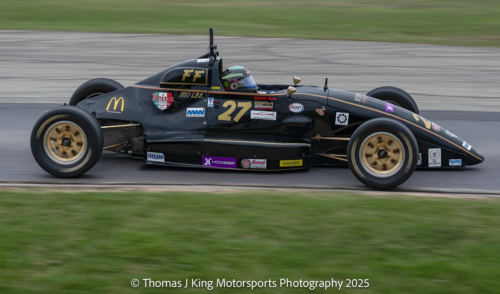 The 1998 BFM Motorport Van Diemen in action