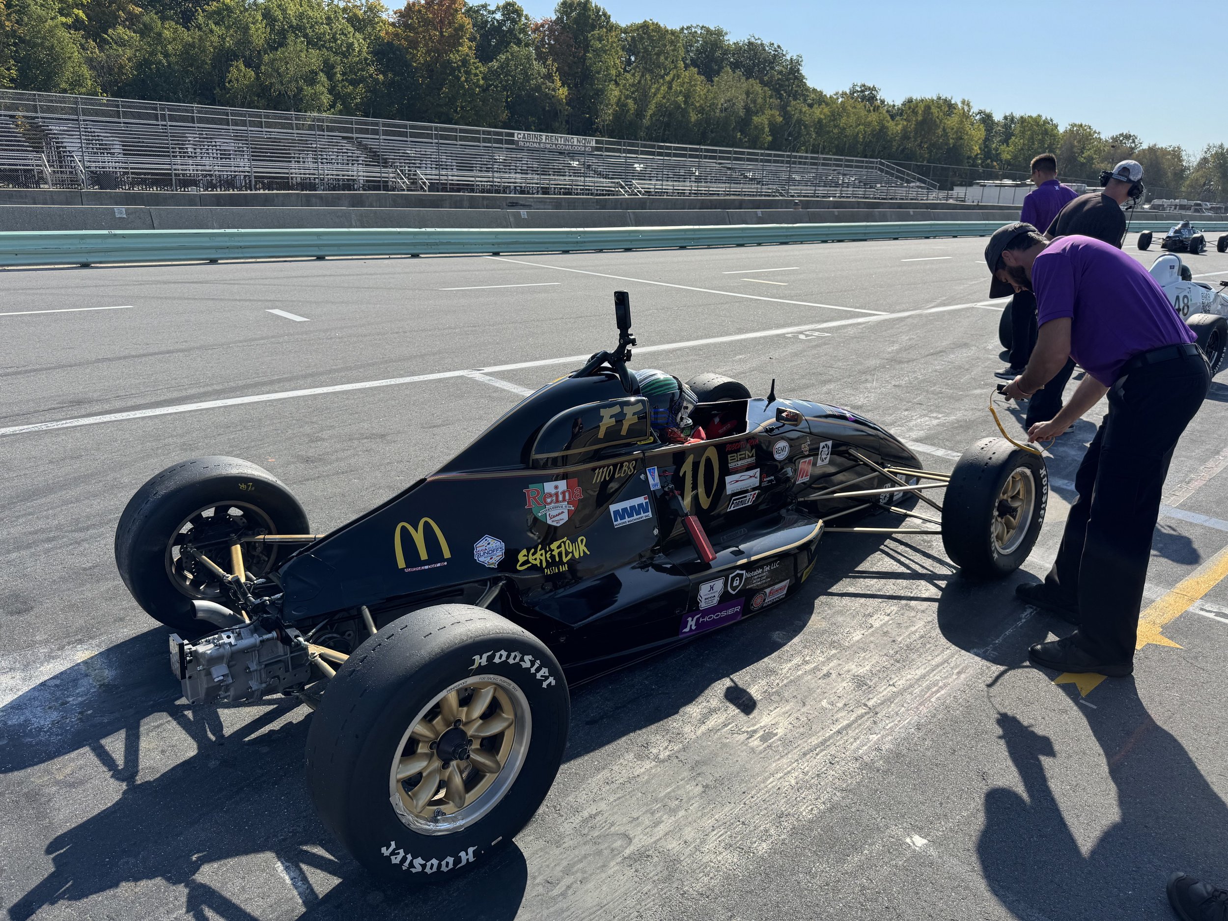 Filippo Reina at the pit lane after qualifying at the Runoffs