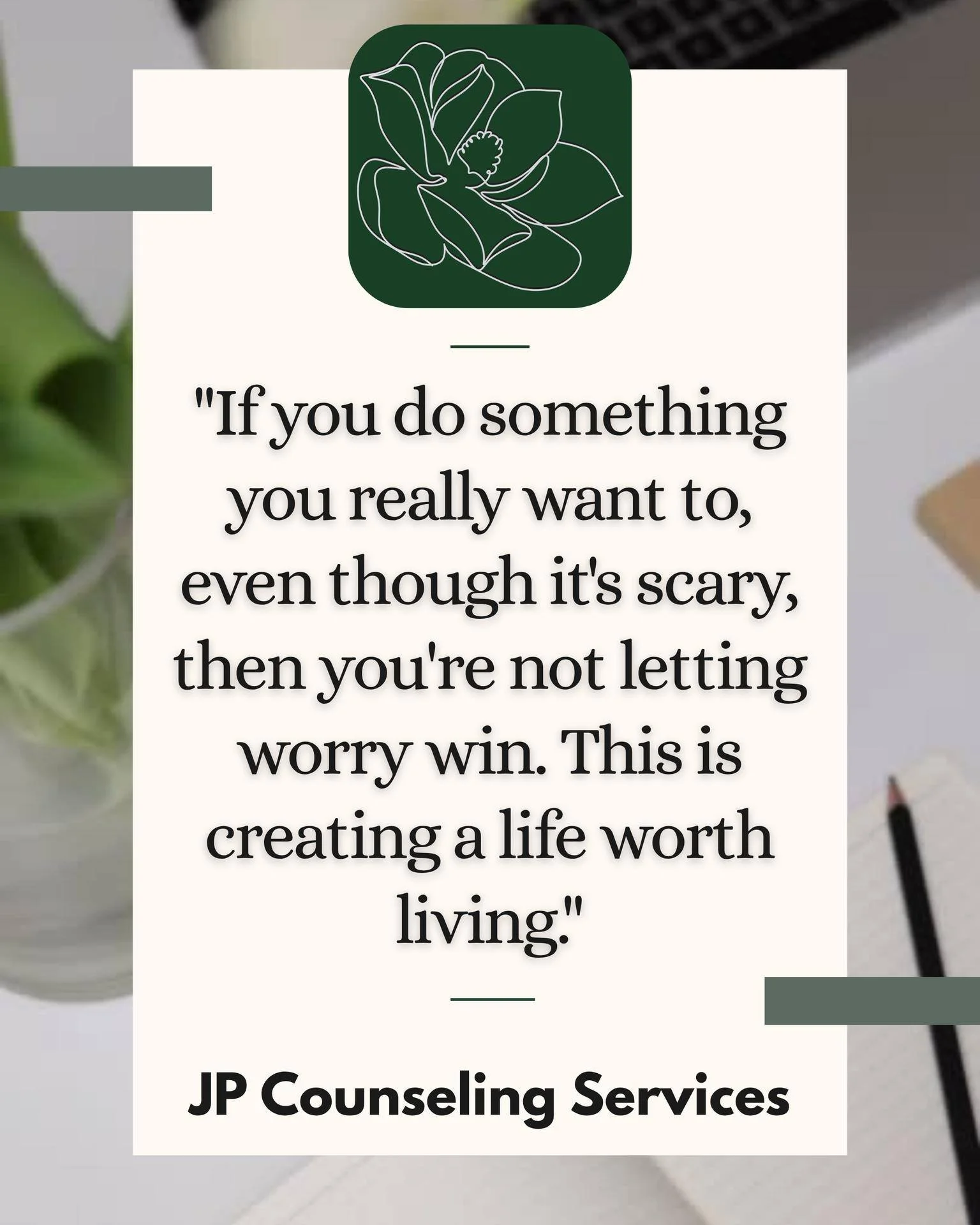 Anxiety and OCD tends to rob what matters to you and takes away your focus on the things you care about and value. So every choice you make to do what YOU want to do is a step in showing anxiety and OCD that you are in the driver's seat. Interested i