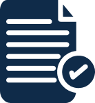 Icon of a document with a checkmark