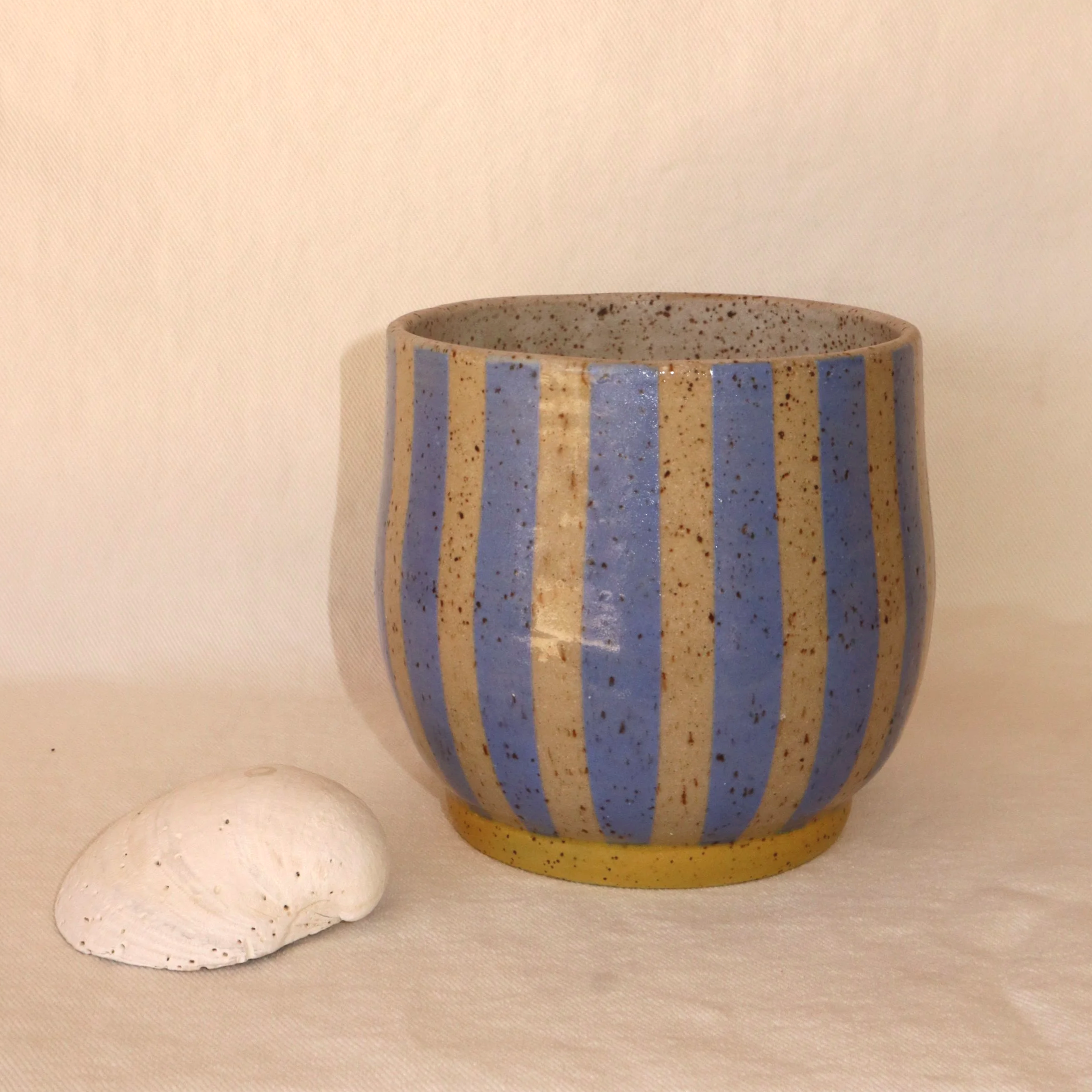 Blue Stripe Utensil Holder