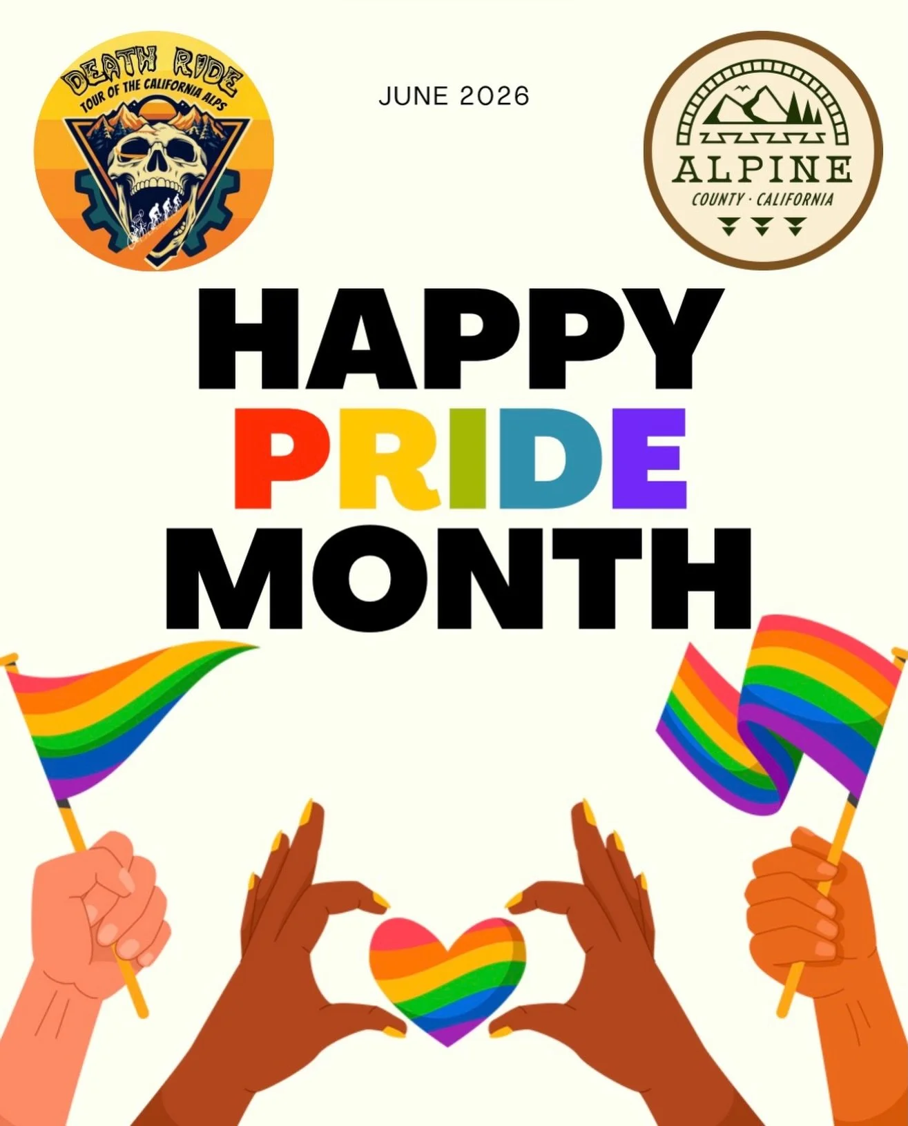 Happy Pride 🏳️&zwj;🌈🏳️&zwj;⚧️💕

From all of us @ Alpine County Chamber of Commerce &amp;
The Tour of the California Alps - Death Ride 

#HappyPride