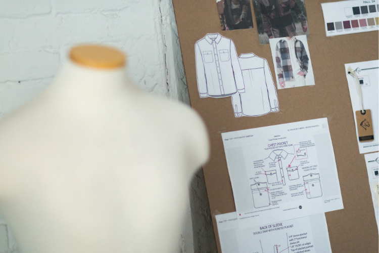 ARD Fashion Consulting mood board with fit form in the foreground