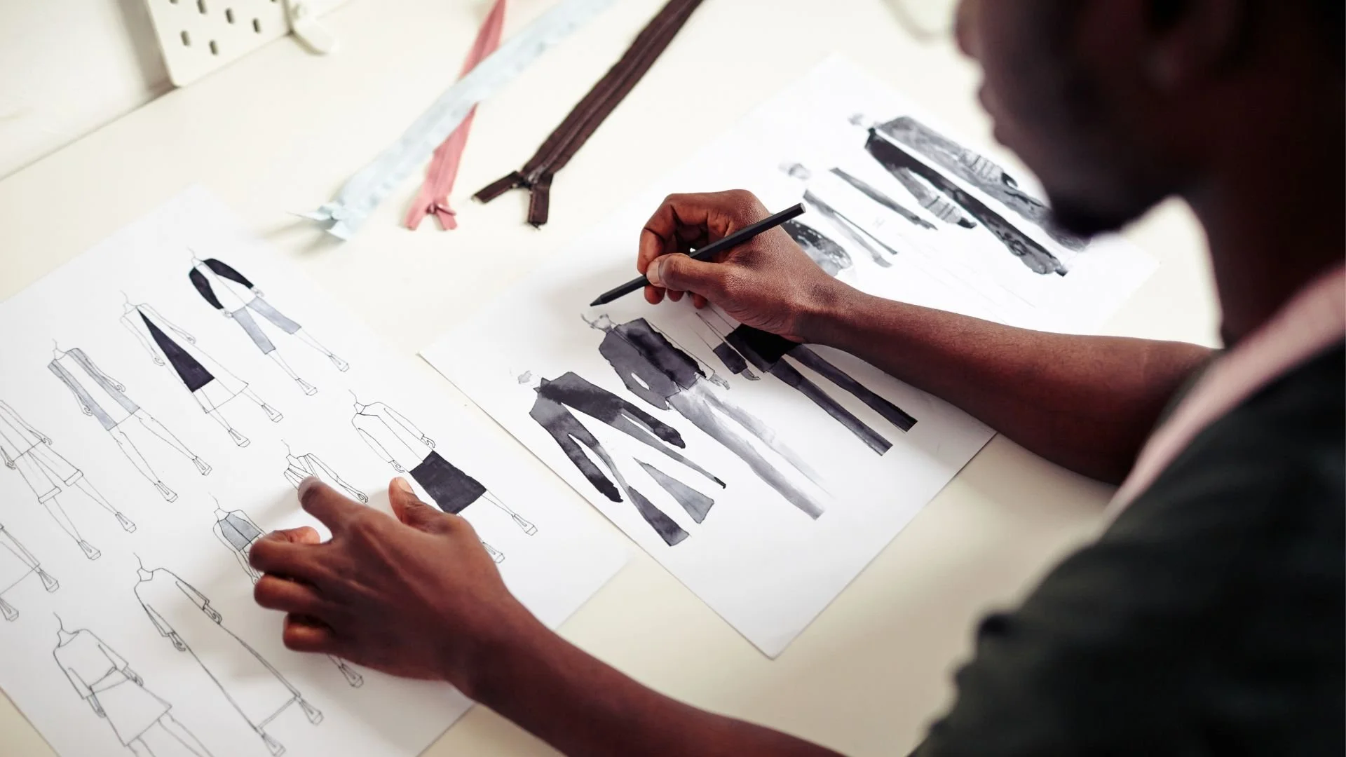 This is an image of a fashion watercolor painting