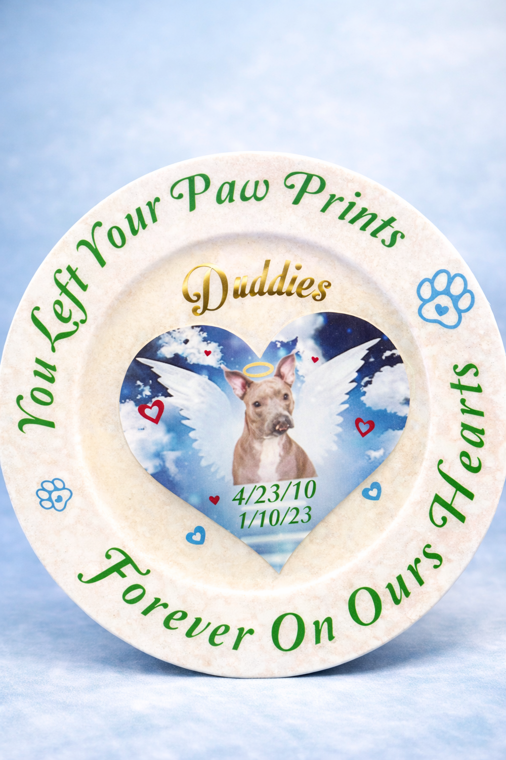Forever On Our Hearts Signature Pet Memorial Plate