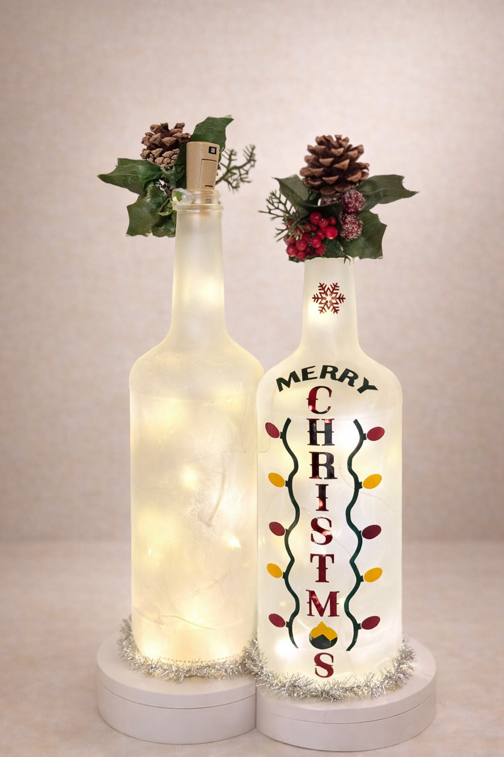 Merry Christmas Illuminated Decorative Bottle- Luxury Collection