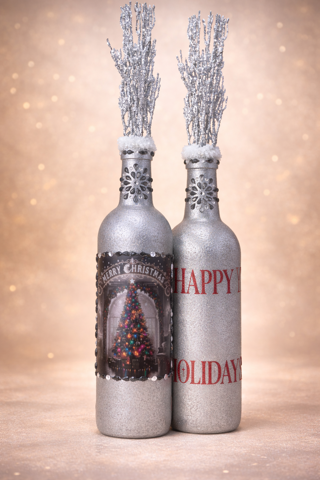 Merry Christmas Silver Bottle - Luxury Collection