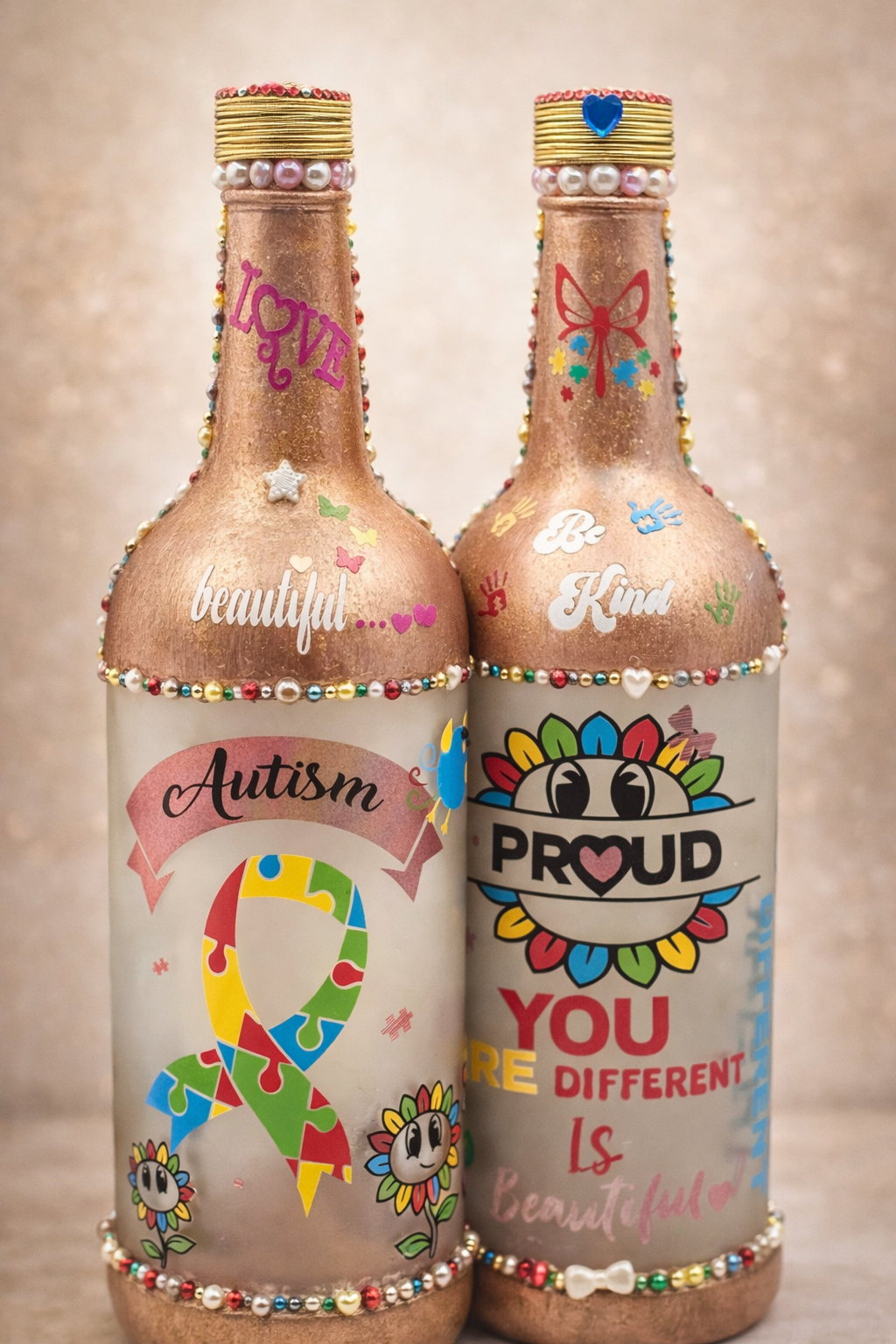 Autism Proud – Different Is Beautiful Decorative Bottle-Luxury Collection