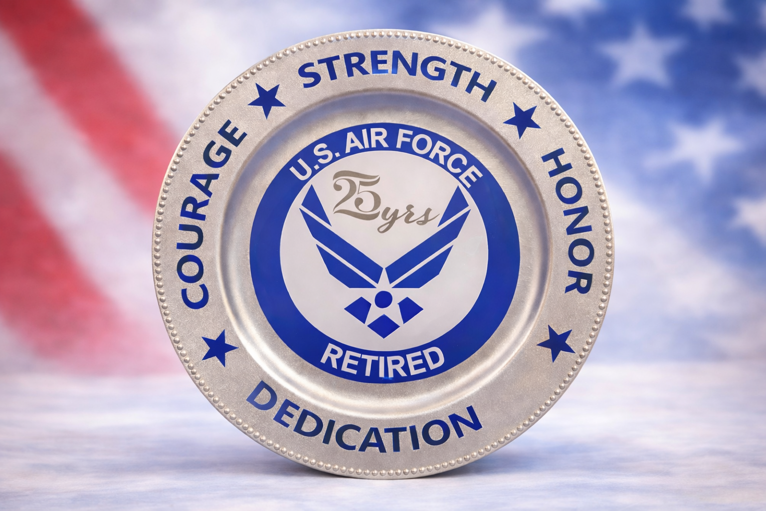 U.S. Air Force 25 Years Retired Tribute Decorative Plate-Signature Collection