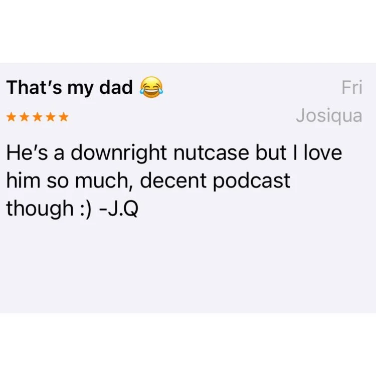 Five-star listener review for Sunburnt Souls: A Christian Mental Health Podcast — praising raw, faith-filled conversations about anxiety, depression, and finding hope in Jesus