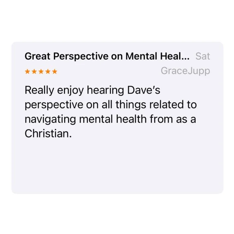 Top-rated 5-star feedback on Sunburnt Souls podcast — listeners inspired by honest discussions on faith, bipolar disorder, and emotional wellbeing through a Christian lens