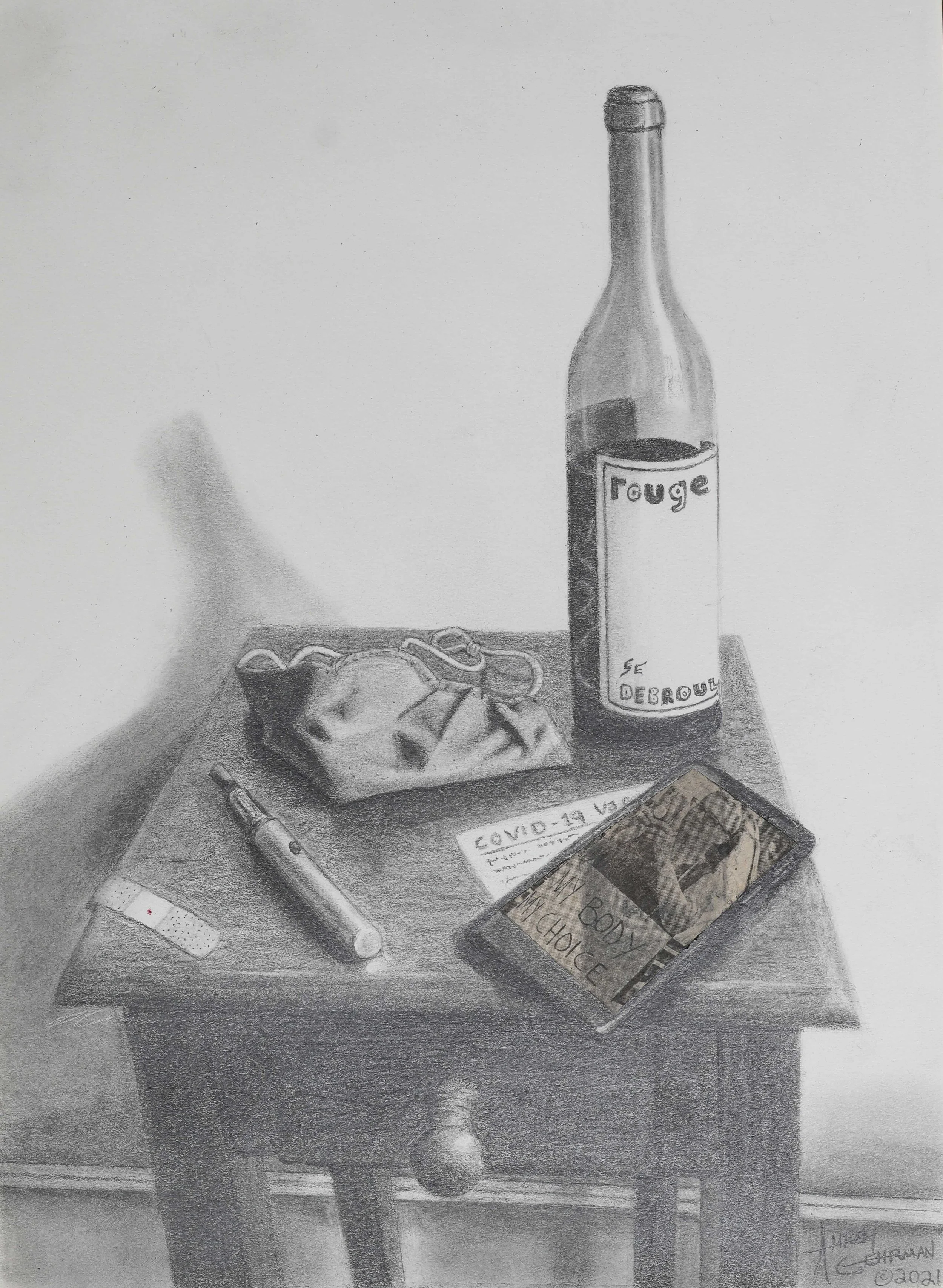 "Citizens Cope" Graphite on Paper (Framed)