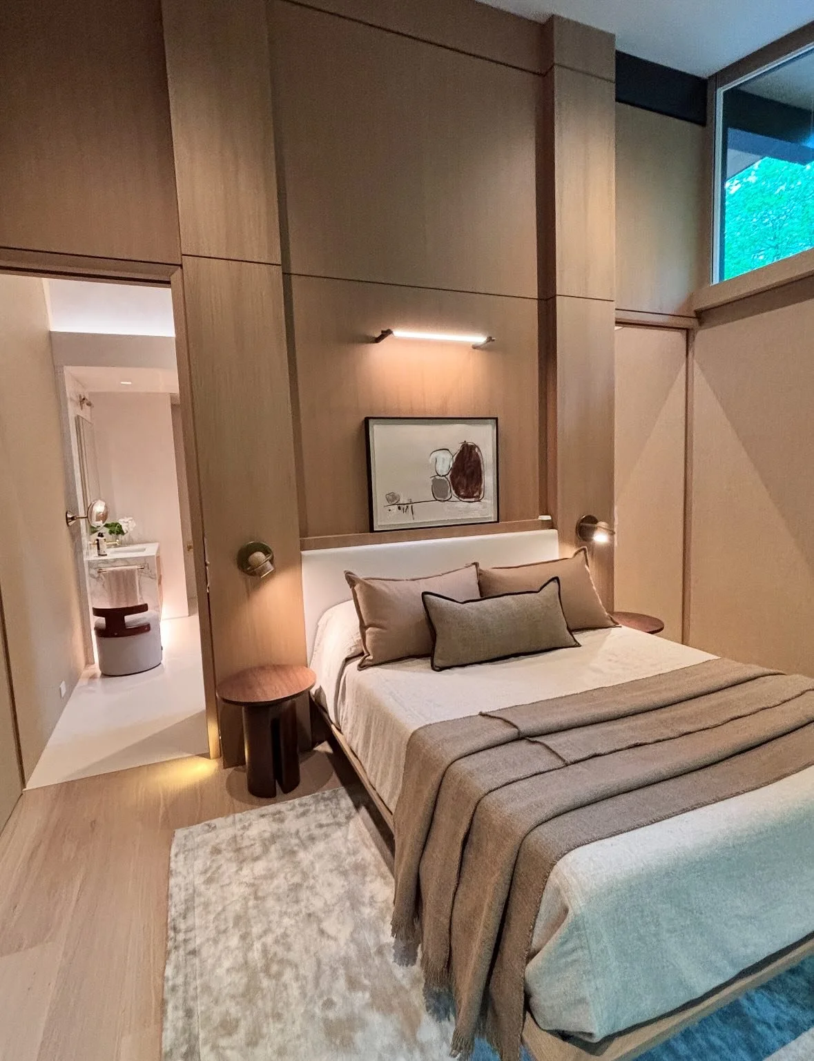 The master bedroom at our Redding project putting the countless custom detailing on proud display 

Builder: @pruttingbuilder 
Architect: @nicholasderamoarchitect @studio.nda 
Interior Designer: @kategelfandid