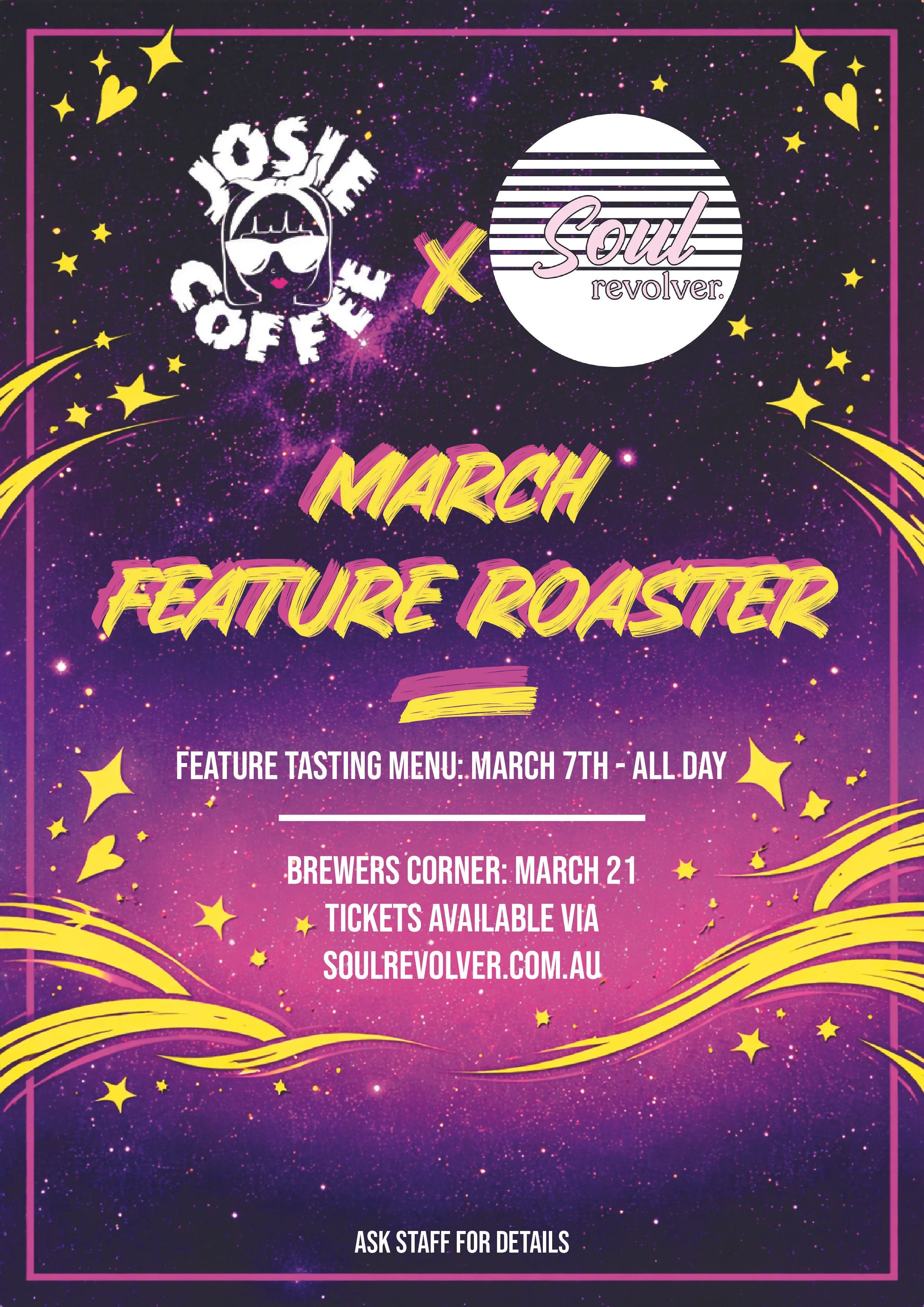 Josie Coffee Brewers Corner Event Saturday March 21