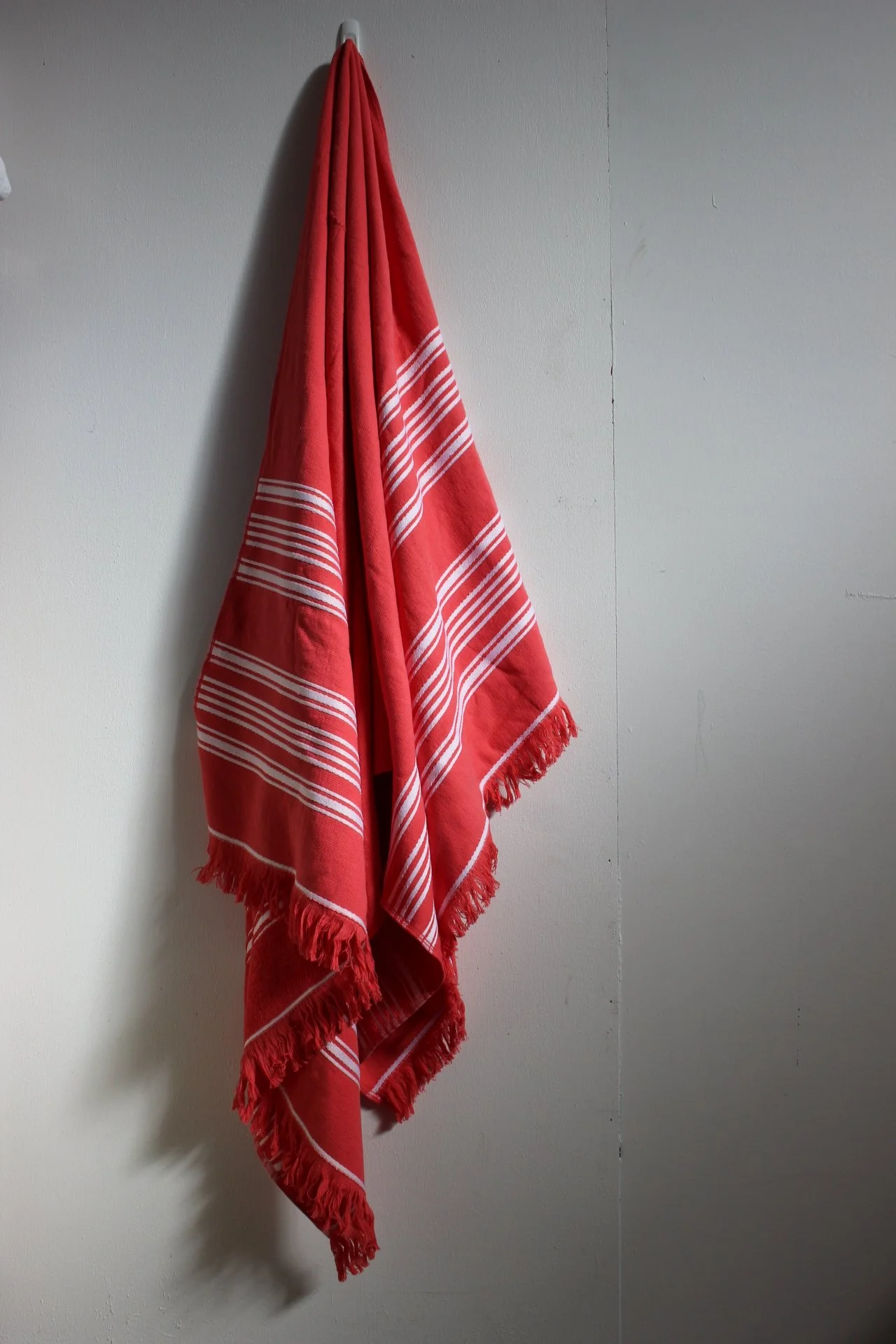 Red-Peach Striped Towel