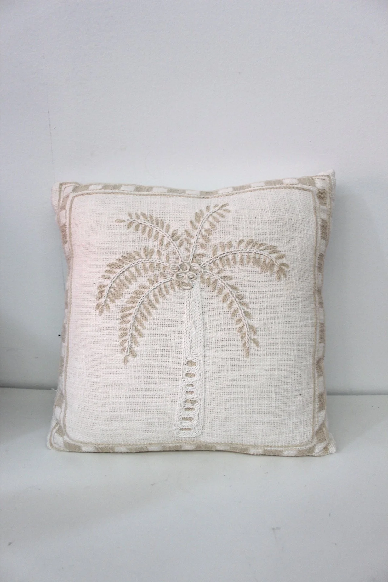 Palm Tree Cream Cushion Cover 43cm