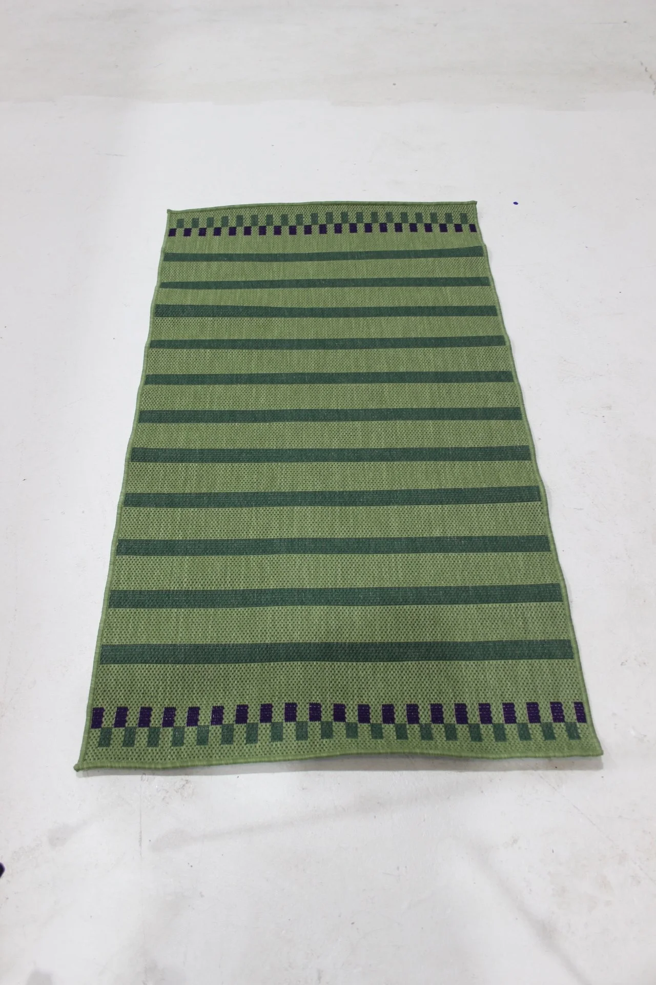 Green and Navy Striped Rug 80x150
