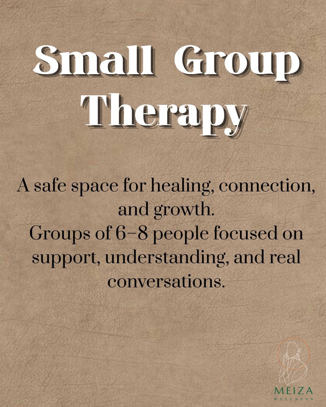 Healing is easier when you realize you&rsquo;re not alone. 🤍

Small group therapy creates a supportive space where 6&ndash;8 individuals can connect, share experiences, build coping skills, and grow together under the guidance of a licensed therapis
