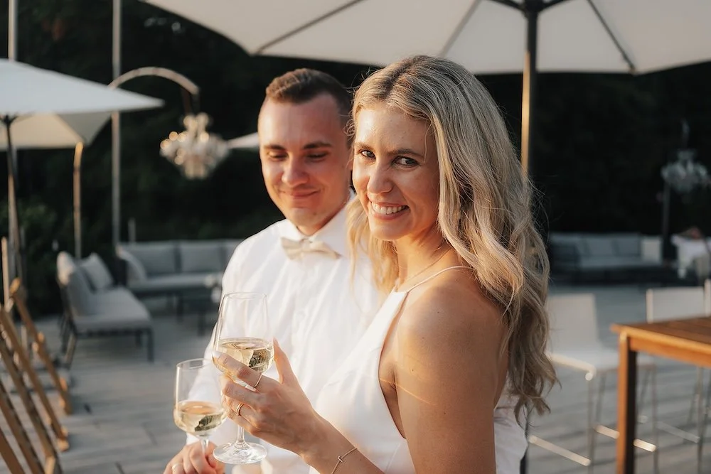 An authentic moment captured of a bride during a documentary-style wedding photo shoot.