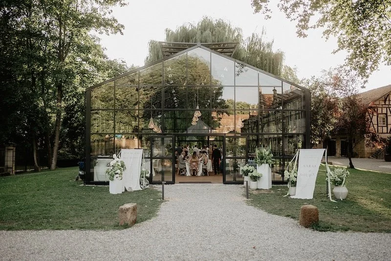 Orangerie im Schlossgut Lautenbach bei Heilbronn dekoriert zur Hochzeit