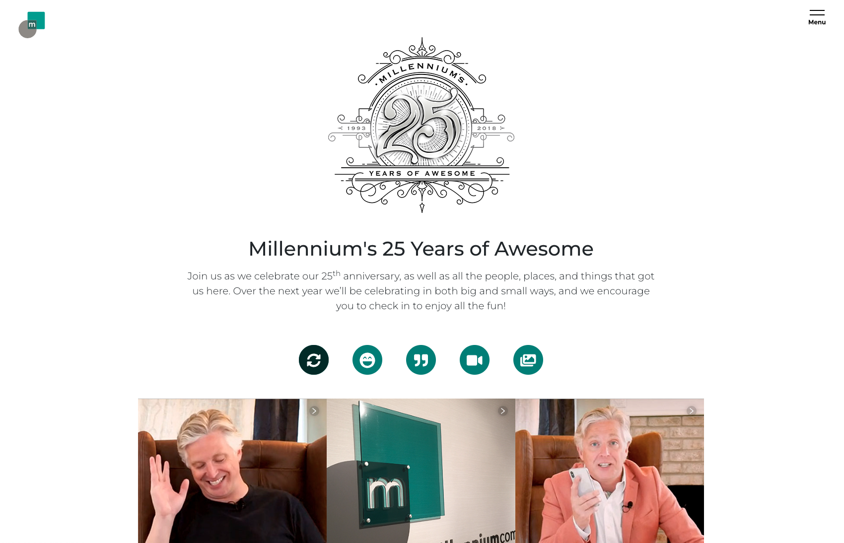 Mill 25th Homepage
