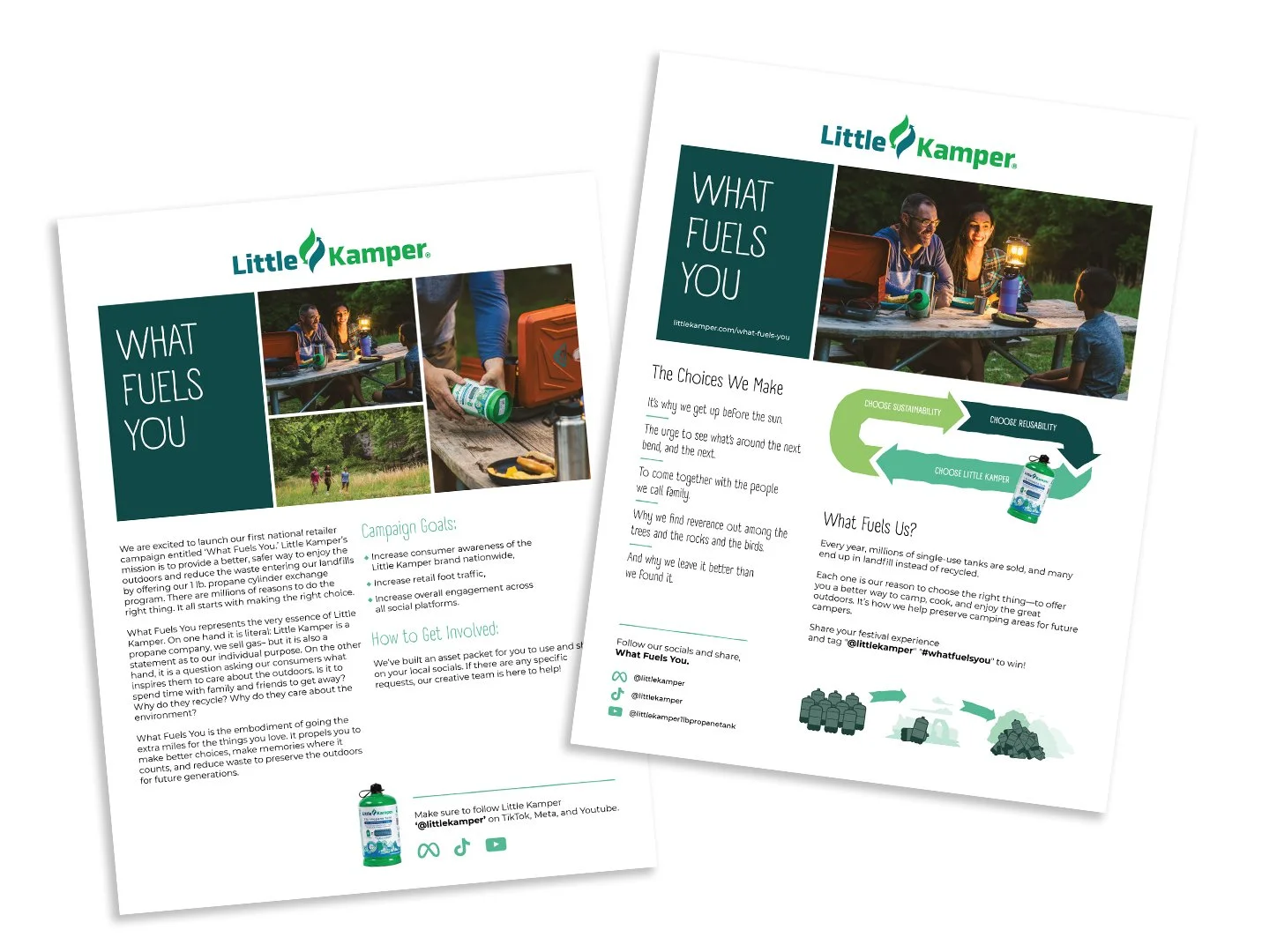 Sellsheets for retailers explaining the What Fuels you campaign and how to get involved.