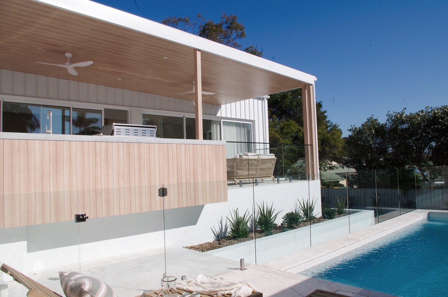 This home was thoughtfully designed by @suburbanprojects allowing for a huge alfresco dining and entertaining area, as well as a generous pool and 130 square metres of grassed backyard.