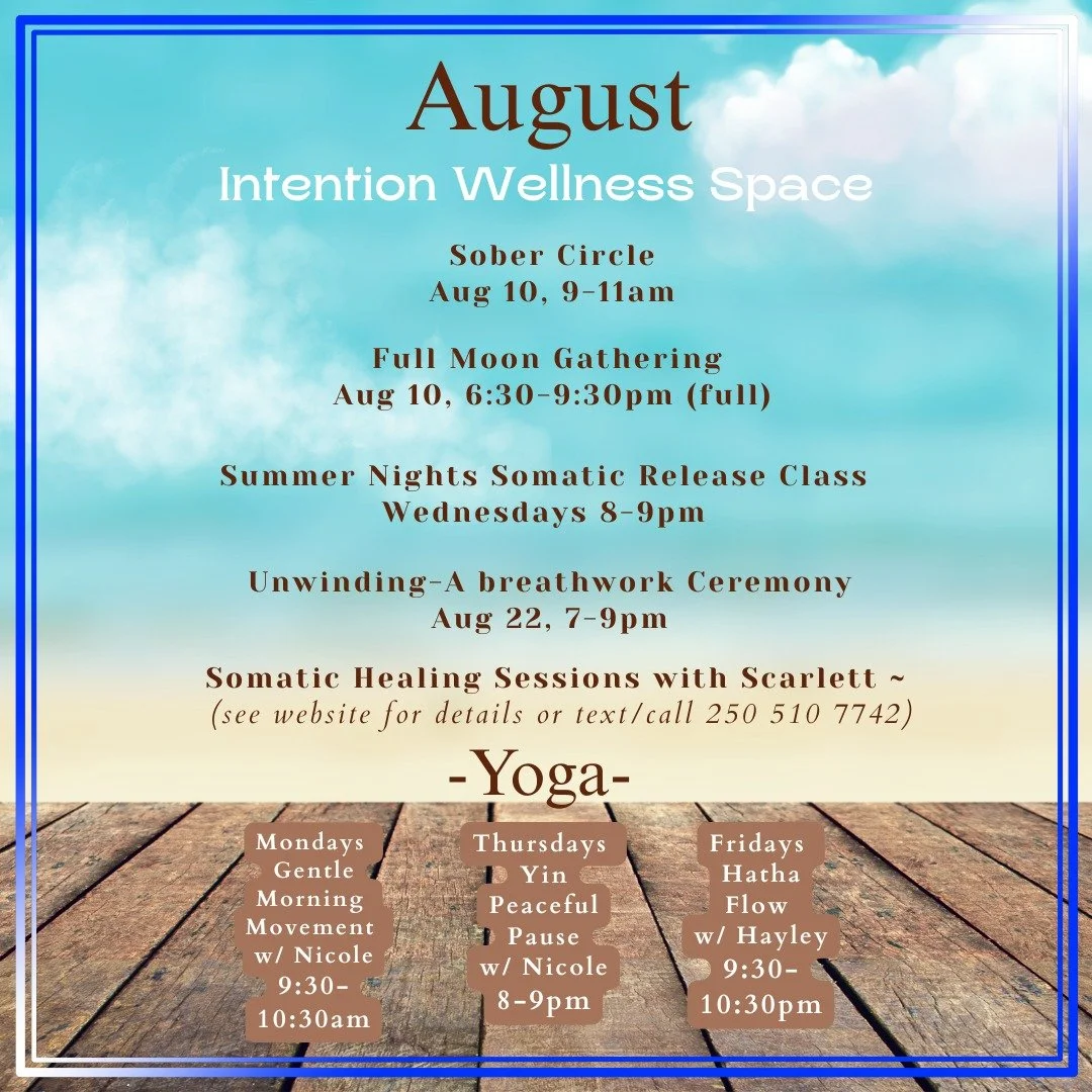 @intentionwellnessspace 
August wakes with gentle grace,
Sun-kissed light on every face.
The world moves slow, the days are wide,
With space to breathe, to turn inside.

Mornings hum with healing air,
Feet on earth, a soul laid bare.
Peaches ripe and
