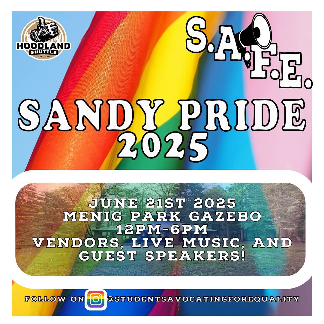 Sandy Pride 2025! Save the date! Stop on through on your way to the summer solstice party and say hi! Brought to you by an amazing local student led organization @studentsadvocatingforequality 🌈❤️ 

*second upload to fix a typo 🤦🏻&zwj;♂️*

#pride2