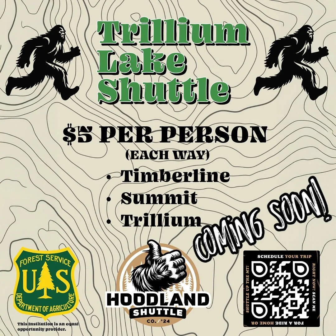 We are putting together a plan to run shuttles between Timberline, Summit, and Trillium on busy weekends! We hope this sides in helping more people enjoy the scenic lake with less congestion. So skip the parking headaches and fees, ride with us! More