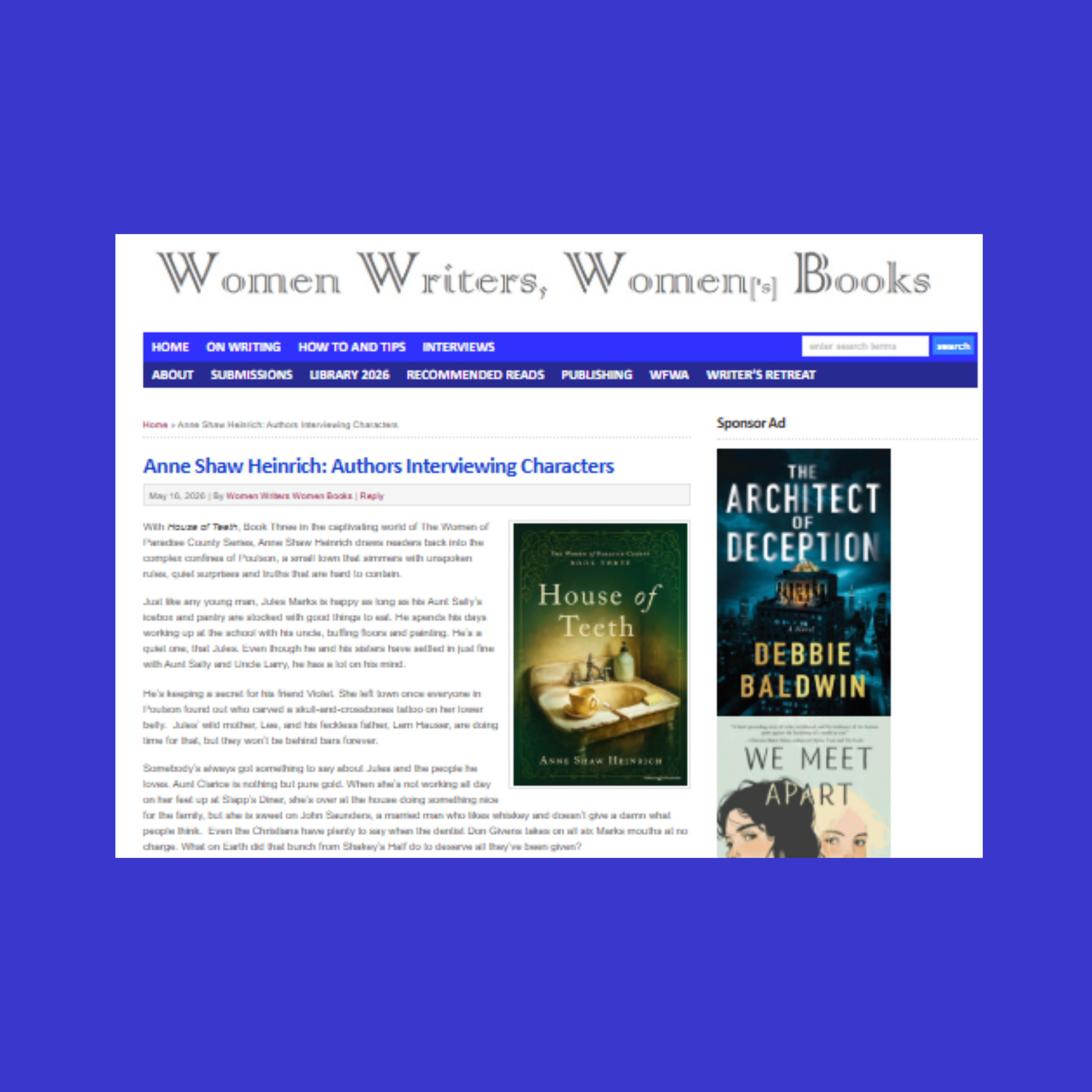 Authors interviewing Characters