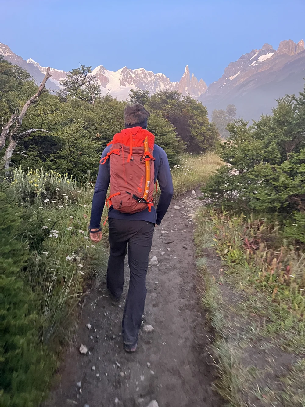 Fabi leading the path on the trail to Laguna Torre