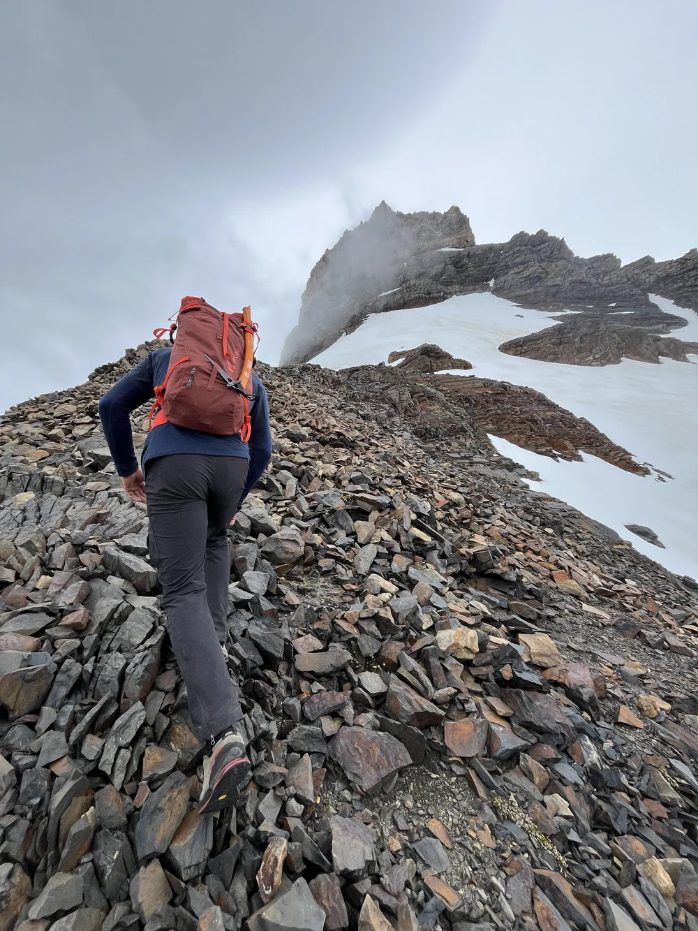 Fabi hiking up to Cerro Techado Negro