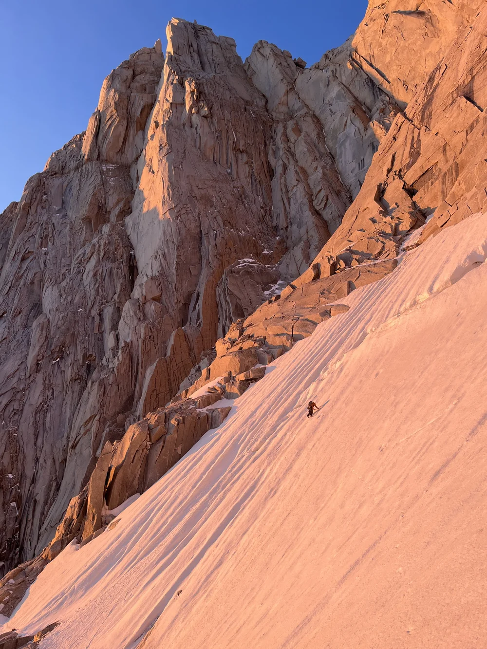 Colin quite a bit further along on the approach snow section