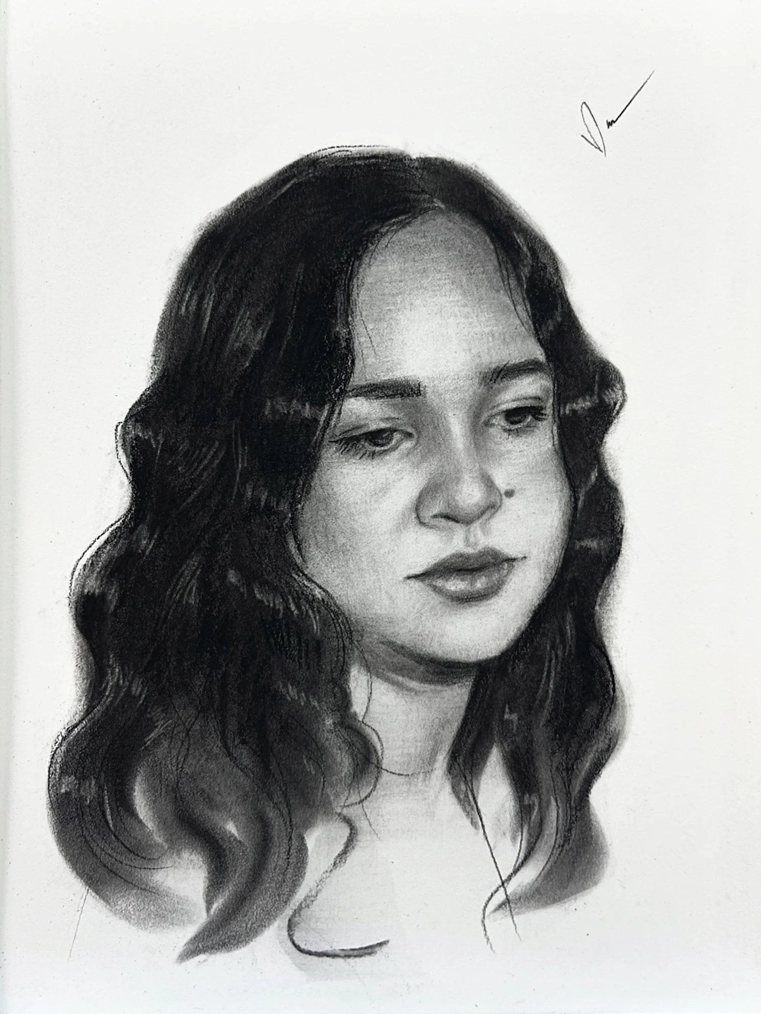 "Fade", Charcoal on Paper, 9" x 12", Available