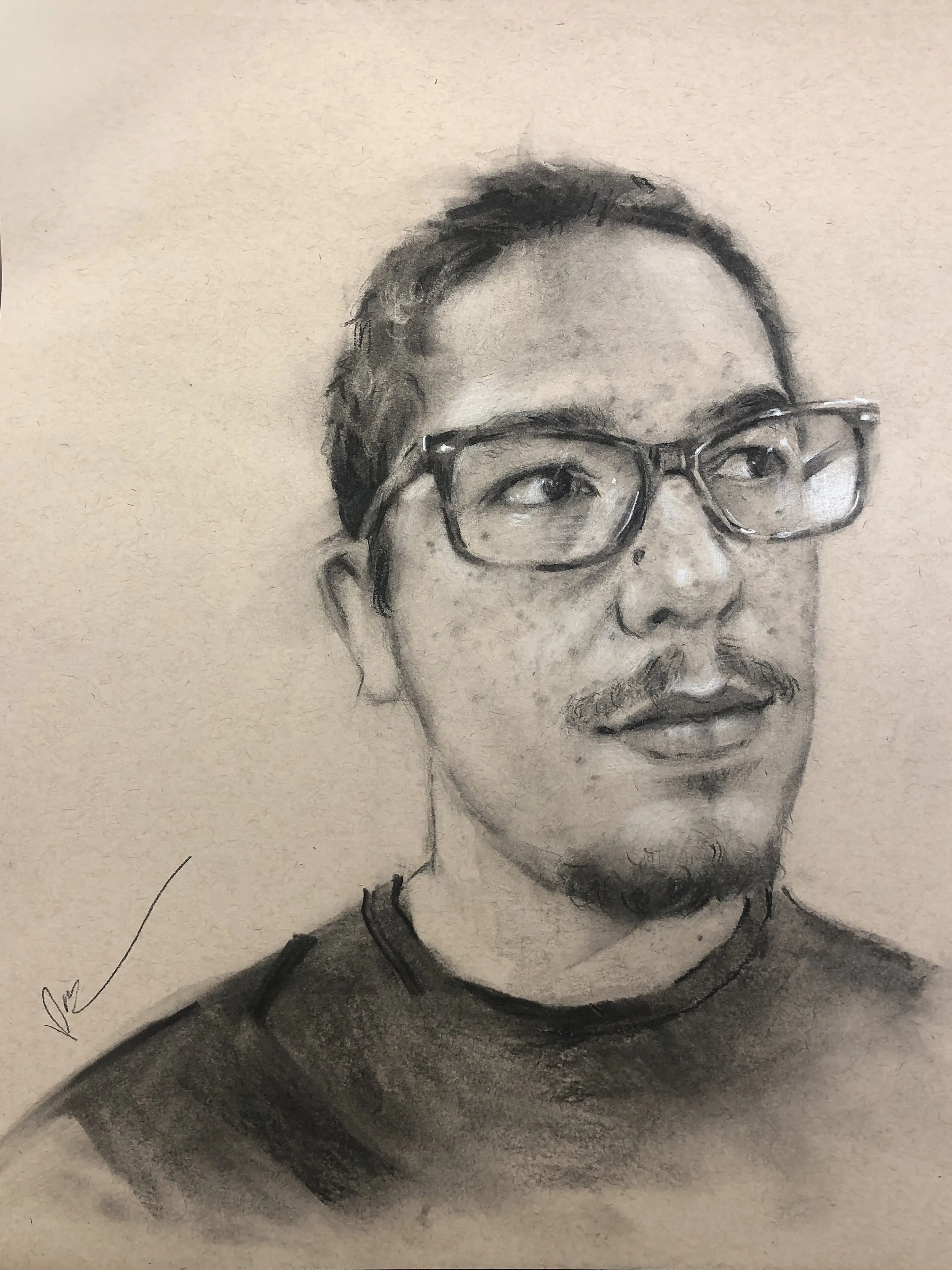 "Bear", Charcoal on Paper, 11" x 14", Available