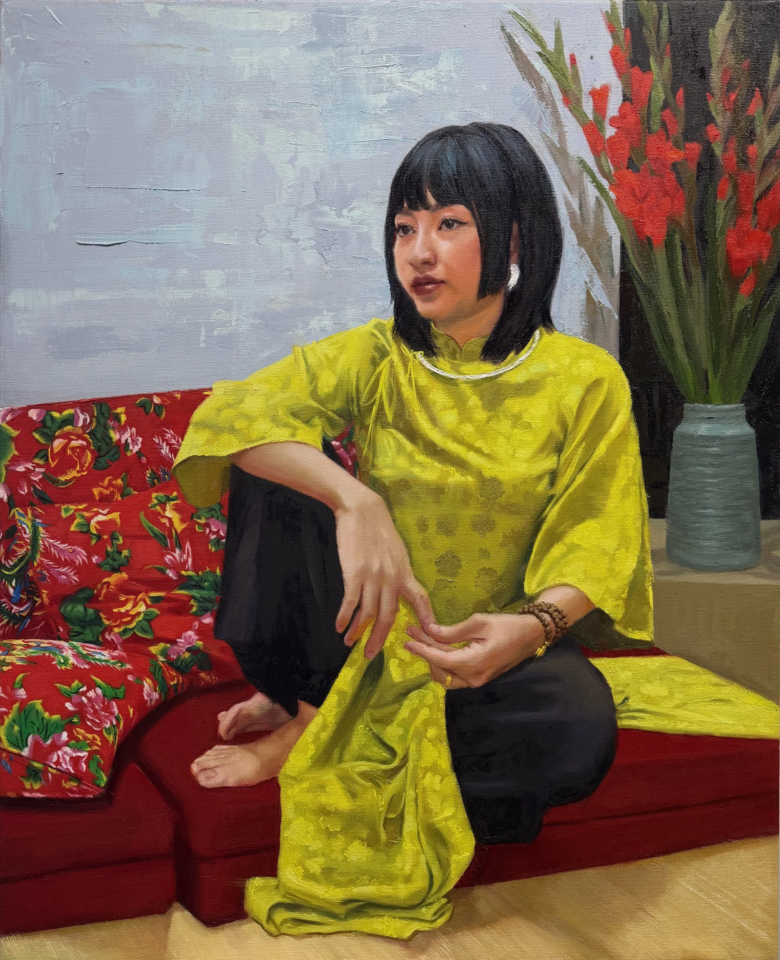 "Girl Phố (City Girl)",Oil on Canvas, 24" x 30", Available