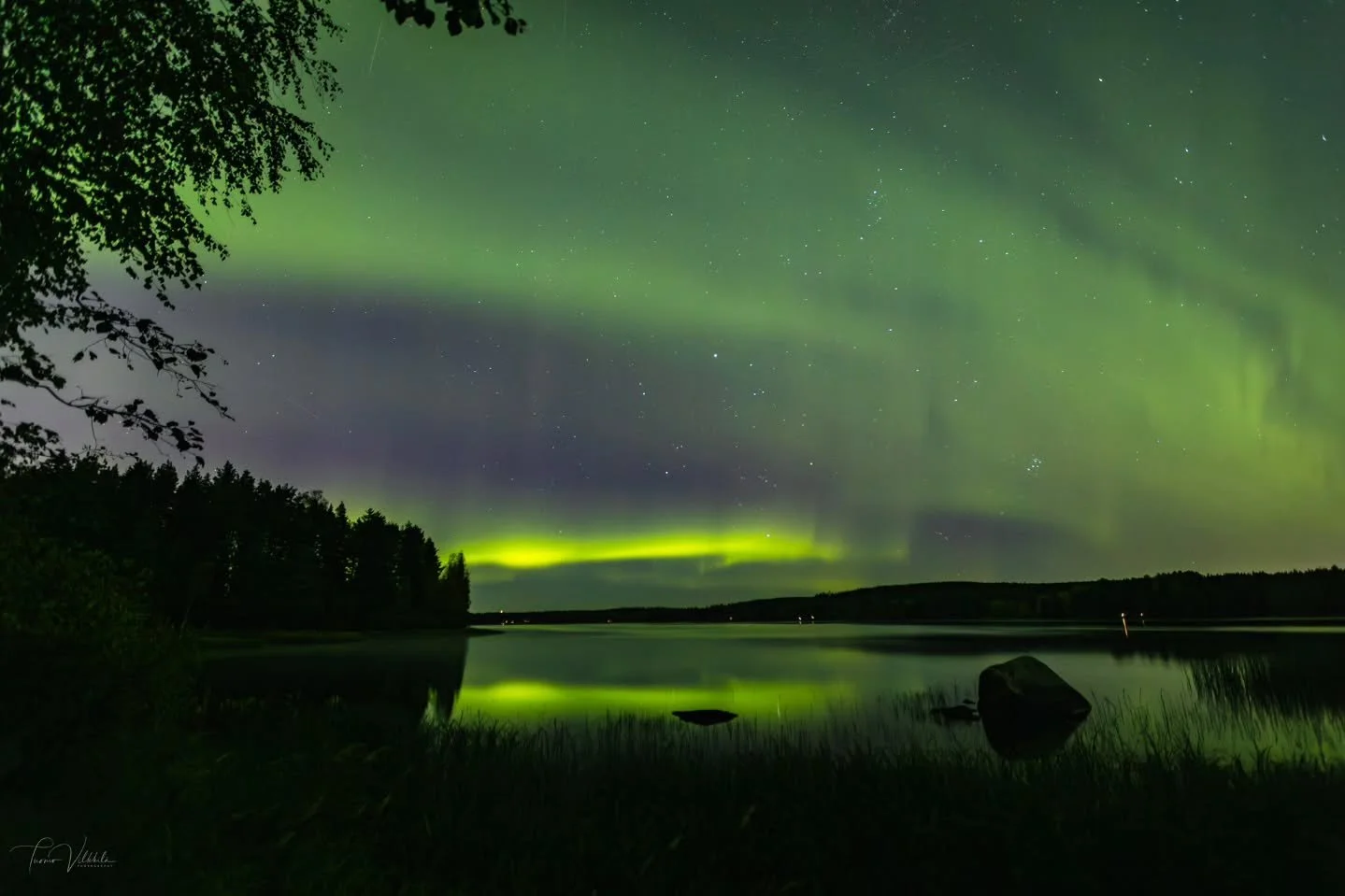 Revontulia 29.9.2025, Lannevesi, Saarijärvi.