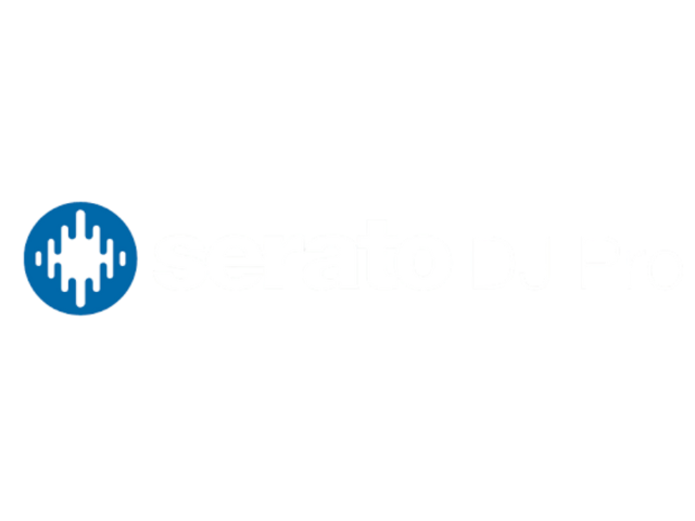 Serato DJ Pro logo with blue circle and waveform design