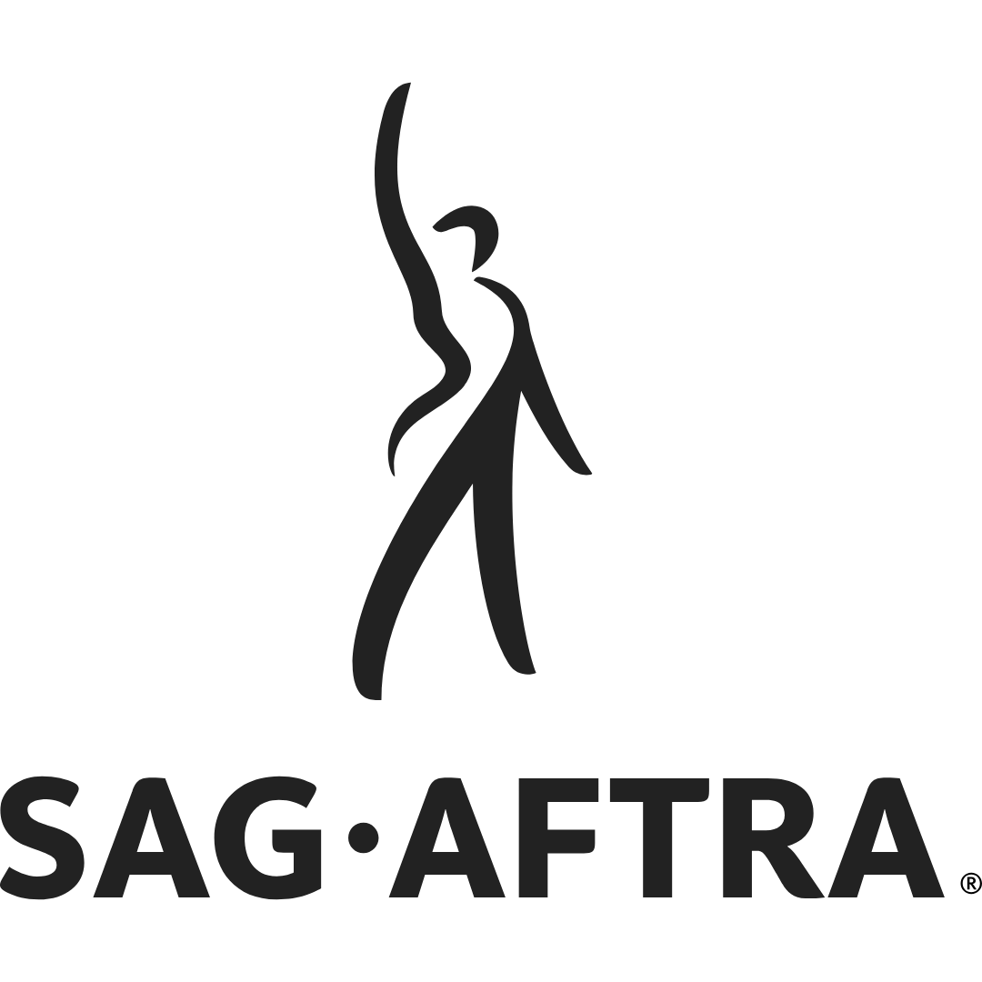 SAG-AFTRA logo featuring a stylized human figure with long flowing hair and the text 'SAG-AFTRA' underneath.
