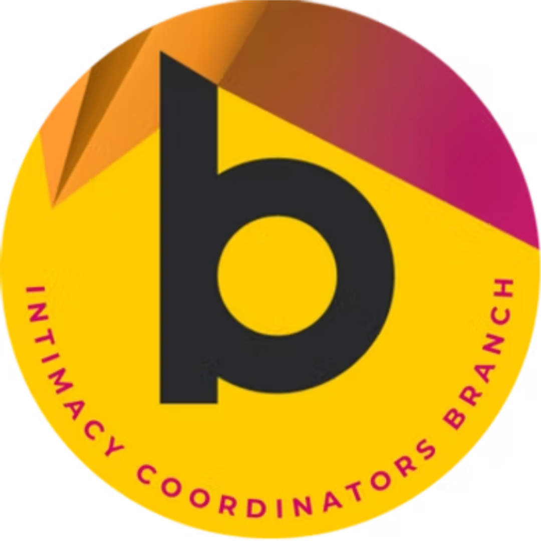 Logo for a community organization with a large black letter 'b' on a yellow background, featuring a multi-colored paper boat at the top, and the text 'Initiative City Coordinators Branch' curved around the bottom.