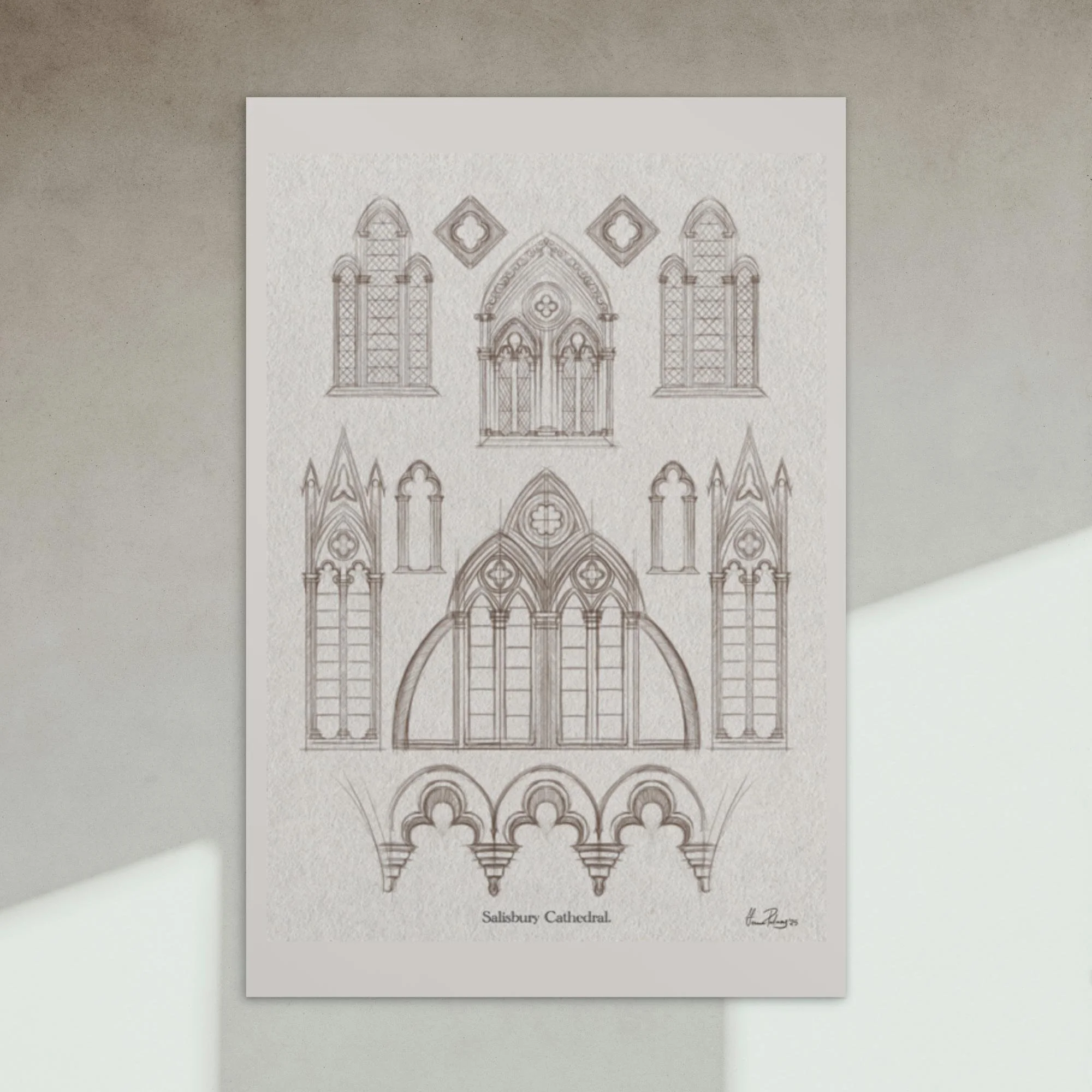 "Salisbury Cathedral" Postcard print