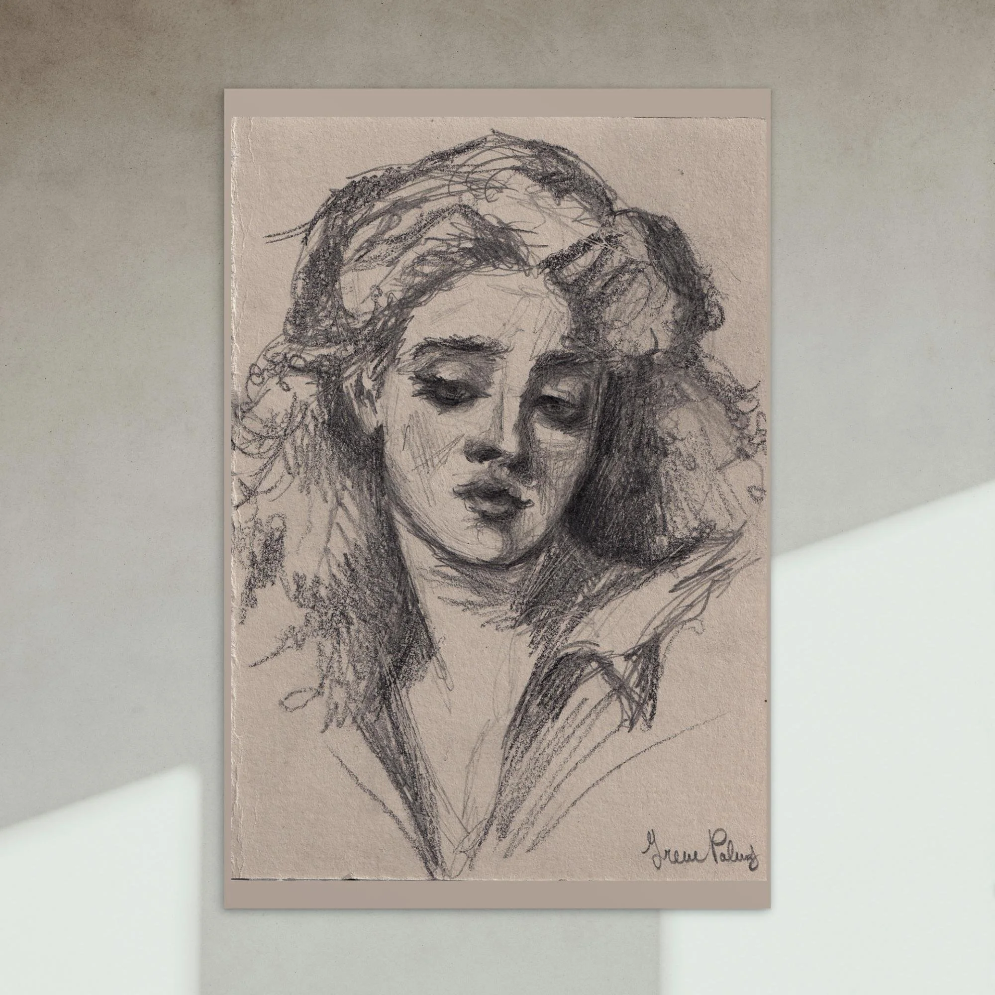 "The Martyr of the Solway" Master study. Postcard print
