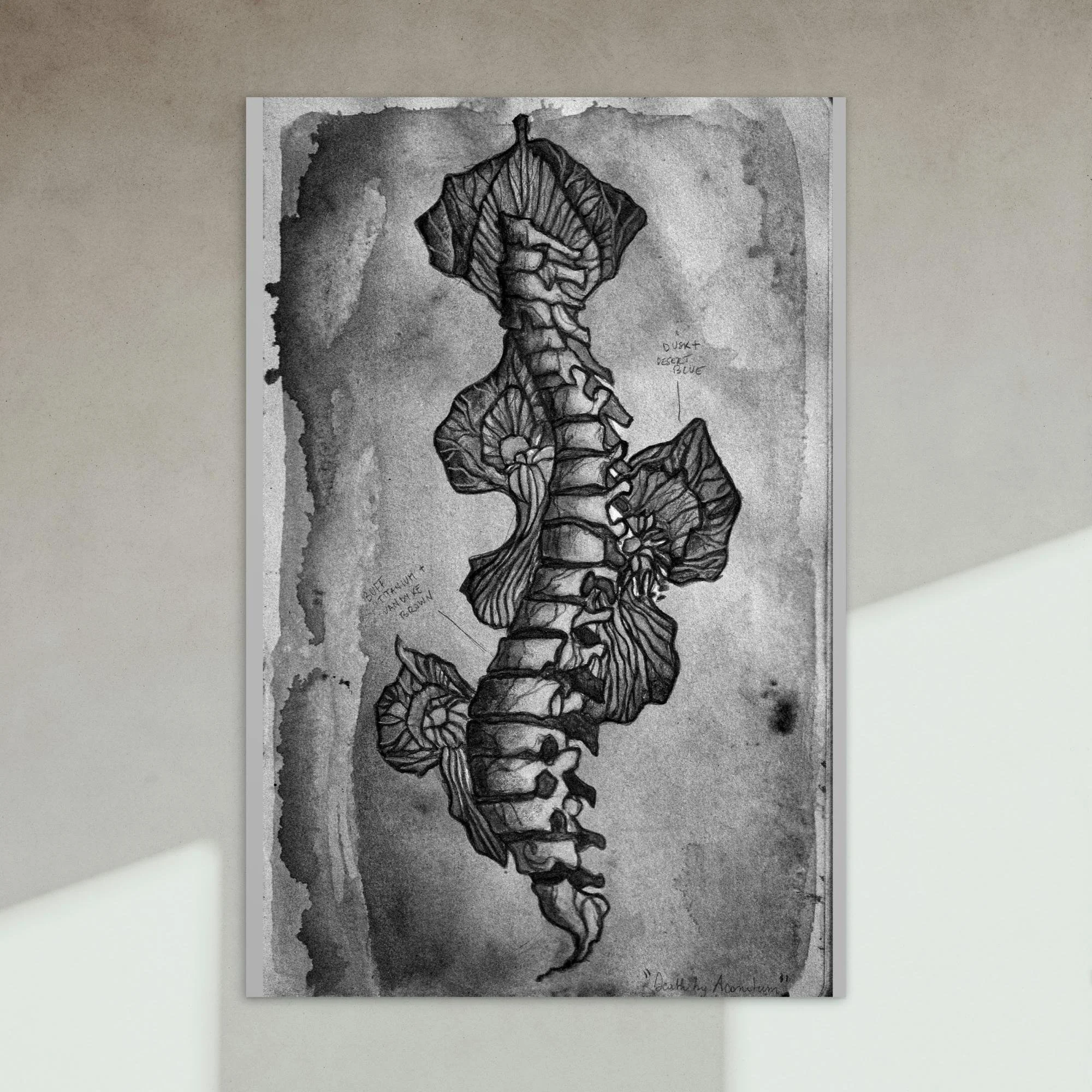 "Death by Aconitum" (B&W) Postcard print