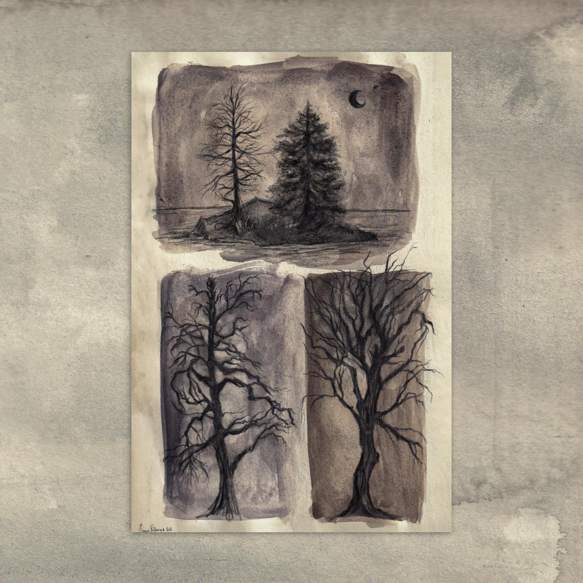 Solitary Trees - Postcard print